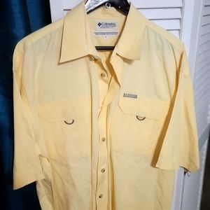 Columbia Men's Fishing Shirt Yellow Size XL